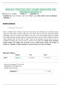Biology Practice test 2 Exam Questions and  Answers graded a&plus; 