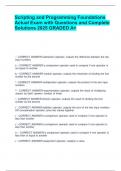 Scripting and Programming Foundations Actual Exam with Questions and Complete Solutions 2025 GRADE A&plus;&period;