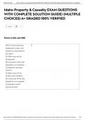 Idaho Property & Casualty EXAM QUESTIONS WITH COMPLETE SOLUTION GUIDE&rpar; &lpar;MULTIPLE CHOICES&rpar; A&plus; GRADED 100&percnt; VERIFIED