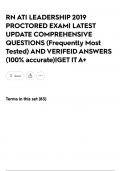 RN ATI LEADERSHIP 2019 PROCTORED EXAM&vert; LATEST UPDATE COMPREHENSIVE QUESTIONS &lpar;Frequently Most Tested&rpar; AND VERIFEID ANSWERS &lpar;100&percnt; accurate&rpar;&vert;GET IT A&plus;