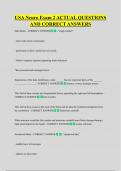 USA Neuro Exam 2 ACTUAL QUESTIONS  AND CORRECT ANSWERS