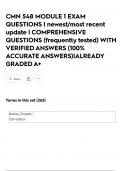 CMN 548 MODULE 1 EXAM QUESTIONS &vert; newest&sol;most recent update &vert; COMPREHENSIVE QUESTIONS &lpar;frequently tested&rpar; WITH VERIFIED ANSWERS &lpar;100&percnt; ACCURATE ANSWERS&rpar;&vert;ALREADY GRADED A&plus;
