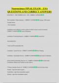 Neuroscience FINAL EXAM &ndash; USA  QUESTIONS AND CORRECT ANSWERS 