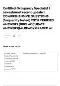 Certified Occupancy Specialist &vert; newest&sol;most recent update &vert; COMPREHENSIVE QUESTIONS &lpar;frequently tested&rpar; WITH VERIFIED ANSWERS &lpar;100&percnt; ACCURATE ANSWERS&rpar;&vert;ALREADY GRADED A&plus;