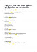 ELED 3100 Final Exam Actual study set with Questions and correct&sol;verified Answers