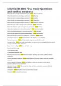 USU ELED 3100 Final study Questions and verified solutions