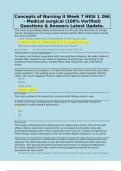 Concepts of Nursing II Week 7 HESI 1 266 - Medical surgical &lpar;100&percnt; Verified&rpar; Questions & Answers Latest Update&period;