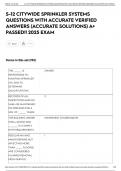 S-12 CITYWIDE SPRINKLER SYSTEMS QUESTIONS WITH ACCURATE VERIFIED ANSWERS &lpar;ACCURATE SOLUTIONS&rpar; A&plus; PASSED&excl;&excl; 2025 EXAM