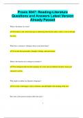 Praxis 5047&colon; Reading-Literature Questions and Answers Latest Version  Already Passed