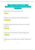 Major Authors &lpar;Praxis II - 5047&rpar; Questions and Answers Latest Version  Graded A&plus;