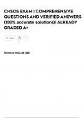CHSOS EXAM &vert; COMPREHENSIVE QUESTIONS AND VERIFIED ANSWERS &lpar;100&percnt; accurate solutions&rpar;&vert; ALREADY GRADED A&plus;