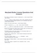 Maryland Boiler License Questions And Answers