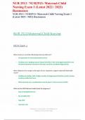 NUR 2513 &sol; NUR2513&colon; Maternal-Child Nursing Exam 1 Practice Test &lpar;Latest&rpar; Rasmussen 