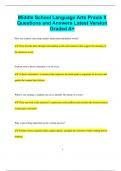 Middle School Language Arts Praxis II Questions and Answers Latest Version  Graded A&plus;