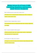Middle School ELA Praxis II 5049 Everything Questions and Answers  Latest Version Graded A&plus;