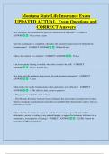 Montana State Life Insurance Exam  UPDATED ACTUAL  Exam Questions and  CORRECT Answers 