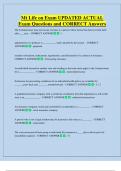 Mt Life on Exam UPDATED ACTUAL   Exam Questions and CORRECT Answers