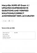 Maryville NURS 611 Exam 4 &vert; UPDATE&vert;COMPREHENSIVE QUESTIONS AND VERIFIED SOLUTIONS&sol;CORRECT ANSWERS&vert;GET 100&percnt; ACCURATE&excl;&excl;