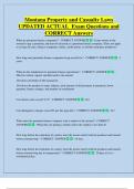 Montana Property   Bundled Exam Questions WITH  CORRECT Answers