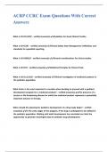 ACRP CCRC Exam Questions With Correct Answers