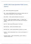 ACRP CCRC Exam Questions With Correct Answers