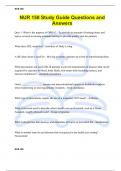 NUR 158 Study Guide Questions and Answers