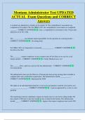 Montana Administrator Test UPDATED  ACTUAL  Exam Questions and CORRECT  Answers