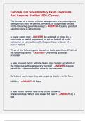 Colorado Car Sales Mastery Exam Questions  And Answers Verified 100&percnt; Correct&period;  