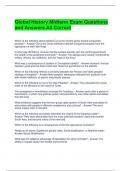 Global History Midterm Exam Questions and Answers All Correct 