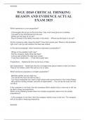 WGU D265 CRITICAL THINKING  REASON AND EVIDENCE ACTUAL  EXAM 2025