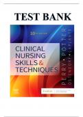 Test Bank For Clinical Nursing Skills and Techniques 10th Edition by Anne Griffin Perry&comma; Patricia A&period; Potter ALL CHAPTERS COVERED&vert; Complete Guide A&plus;
