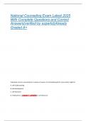 National Counseling Exam Latest 2025  With Complete Questions and Correct  Answers&lpar;verified by experts&rpar;&vert;Already  Graded A&plus; 