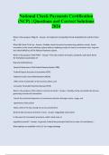National Check Payments Certification &lpar;NCP&rpar; &vert; Questions and Correct Solutions 2025&sol;2026