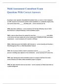 Mold Assessment Consultant Exam Questions With Correct Answers 