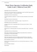 Waste Water Operator Certification Study  Guide Grade 1 Midterm Exam 2025
