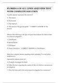 Florida 6-20 All Lines Adjuster Exam &ndash; Complete Q&A with Verified Answers &ndash; Florida State Licensing Prep &lpar;2025&rpar;