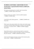 Florida 3-20 Public Adjuster State Exam &lpar;Set 1&rpar; &ndash; Questions with Complete Answer Key &ndash; Florida State Certification Prep