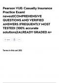 Pearson VUE&colon; Casualty Insurance Practice Exam&vert; newest&vert;COMPREHENSIVE QUESTIONS AND VERIFIED ANSWERS &vert;FREQUENTLY MOST TESTED&vert; &lpar;100&percnt; accurate solutions&rpar;&vert;ALREADY GRADED A&plus;
