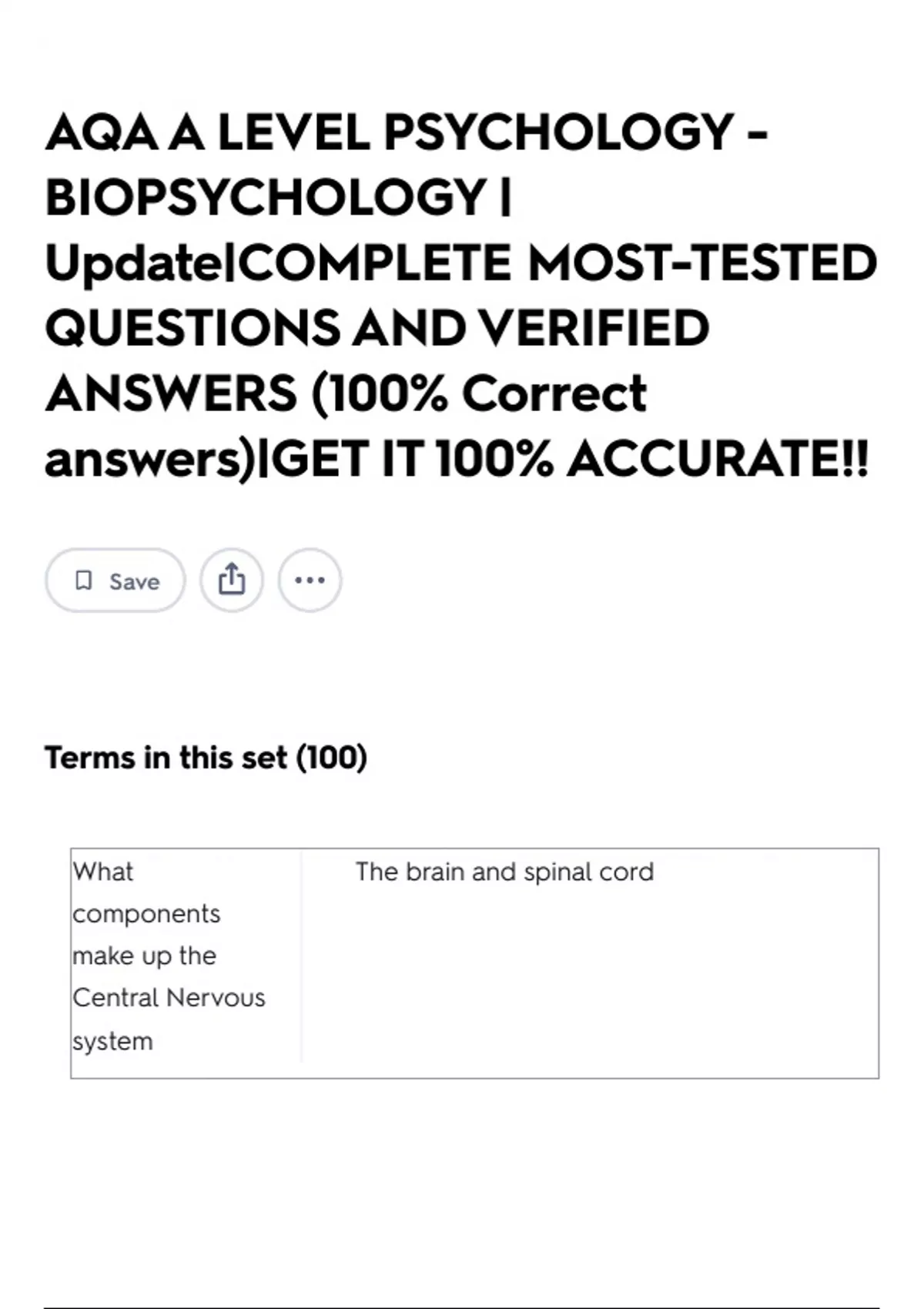 AQA A LEVEL PSYCHOLOGY - BIOPSYCHOLOGY | Update|COMPLETE MOST-TESTED ...