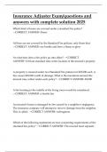 Insurance Adjuster Exam&colon;questions and answers with complete solution 2025