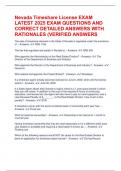 Nevada Timeshare License EXAM LATEST 2025 EXAM QUESTIONS AND CORRECT DETAILED ANSWERS WITH RATIONALES &lpar;VERIFIED ANSWERS