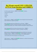 Bio 230 quiz yourself UNIT 1 UPDATED   ACTUAL Exam Questions and CORRECT  Answers 