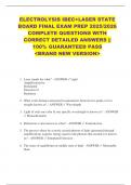 ELECTROLYSIS IBEC&plus;LASER STATE  BOARD FINAL EXAM PREP 2025&sol;2026  COMPLETE QUESTIONS WITH  CORRECT DETAILED ANSWERS &vert;&vert;  100&percnt; GUARANTEED PASS  <BRAND NEW VERSION> 