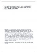 NR 547 DIFFERENTIAL DX MIDTERM EXAM GRADED A&plus;