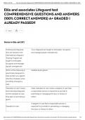 Ellis and associates Lifeguard test COMPREHENSIVE QUESTIONS AND ANSWERS &lpar;100&percnt; CORRECT ANSWERS&rpar; A&plus; GRADED &vert; ALREADY PASSED&excl;&excl;