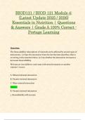 BIOD121 &sol; BIOD 121 Module 4&colon; &lpar;Latest Update 2025 &sol; 2026&rpar; Essentials in Nutrition &vert; Questions & Answers &vert; Grade A 100&percnt; Correct - Portage Learning