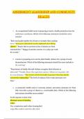 ASSESSMENT LEADERSHIP AND COMMUNITY HEALTH