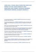 CWB LEVEL 2 VISUAL WELD INSPECTOR EXAM 2025 NEWEST ACTUAL EXAM COMPLETE 1000&plus; QUESTIONS AND CORRECT DETAILED ANSWERS &lpar;PROFFESOR VERIFIED&rpar; &vert;ALREADY GRADED A&plus;