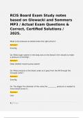RCIS Board Exam Study notes based on Glowacki and Sommers MP3 &sol; Actual Exam Questions & Correct&comma; Certified Solutions &sol; 2025&period;