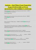 Anatomy - Stott Pilates Exam Preparation  Exam STUDYGUIDE ACTUAL  QUESTIONS AND CORRECT ANSWERS 